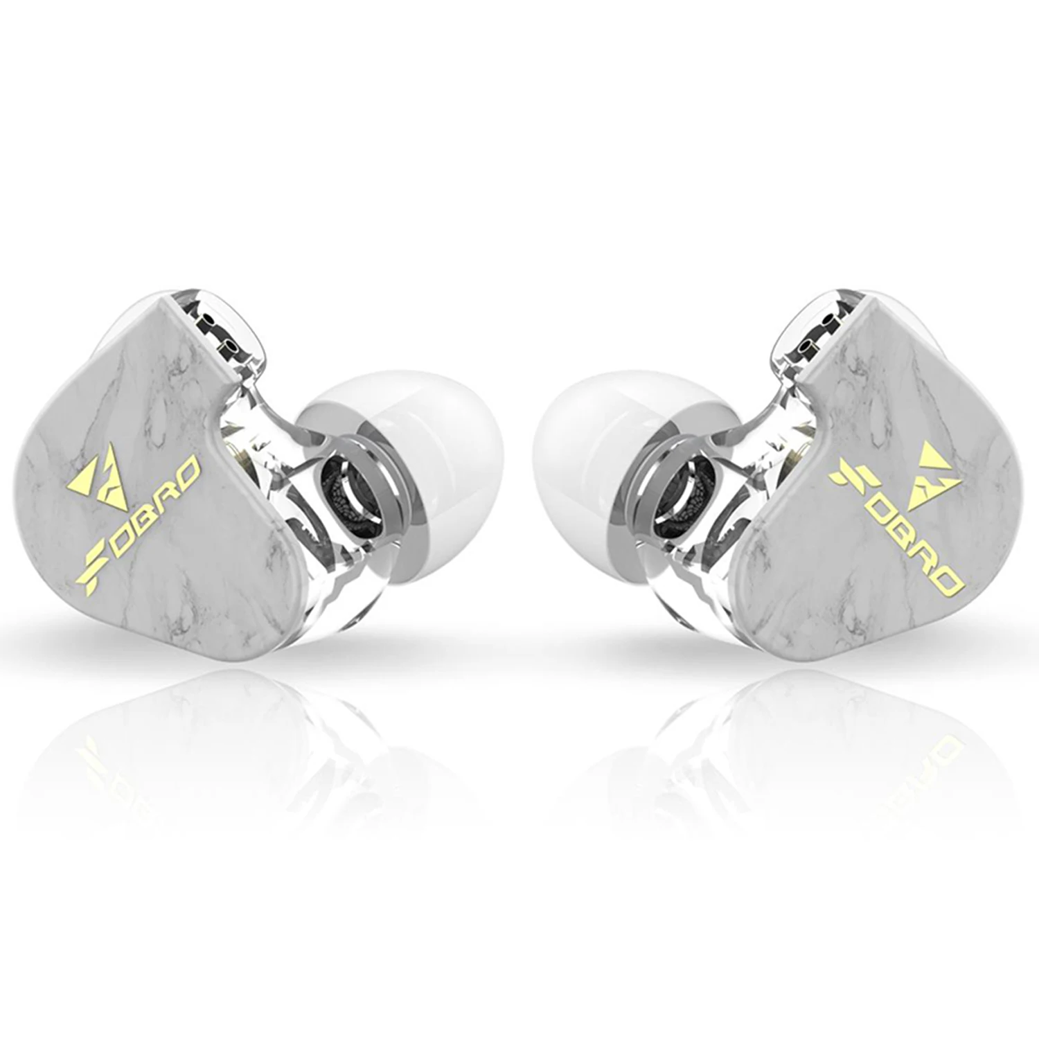 

FDBRO CNC Resin Earphones In-Ear Cable Plug 0.78mm 2Pin HIFI Subwoofer Universal Magic Sound Earplugs Wire Control Silver Cable