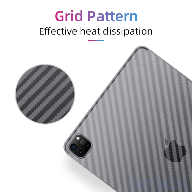 Filme Protetor Traseiro Matte para o Ipad da Maçã Película Macia da Fibra do Carbono Ipad ar 3d Pro 11 10.5 Mini Peças - Imagem 3