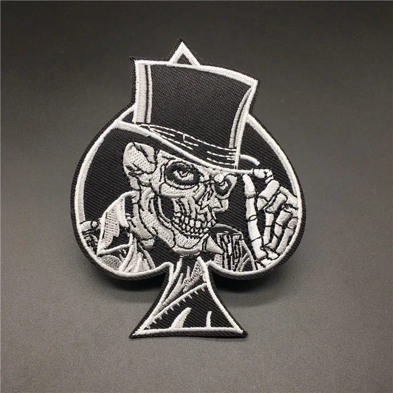 Железная нашивка с черепом для одежды вышивкой Ace of Spades в стиле панк аппликация