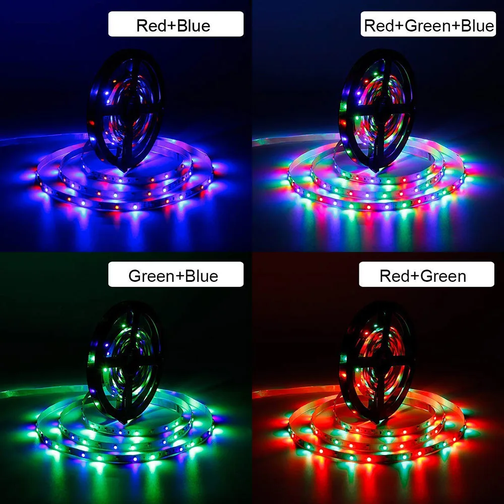 Светодиодный светильник s 16.4ft SMD 3528 RGB 300 светодиодный комплект для изменения цвета с гибкой полосой светильник 24/44 ключ ИК пульт дистанционного управления Вечерние