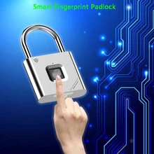 

Fingerprint Smart Padlock Quickly Unlock Zinc Alloy Metal Self-imaging Chip 10 Fingerprints USB Charging Door Lock