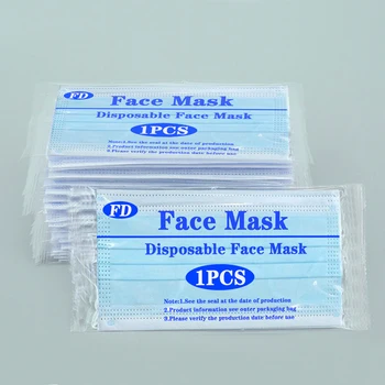 

Individually packaged Mask Disposable Face Non wove 3 Layer protection Ply Filter Masks mouth Face mask Breathable Earloops Mask