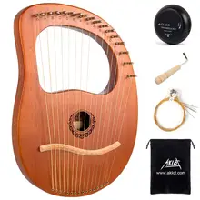 16-струнное седло AKLOT Lyre Harp из твердого красного дерева и клена, струнное седло, инструмент с сумкой для тюнинга гаечных ключей, запасной пикап 16-струнное седло AKLOT Lyre Harp из твердого красного дерева и клена, струнное седло, инструмент с сумкой для тюнинга гаечных ключей, запасной пикап
