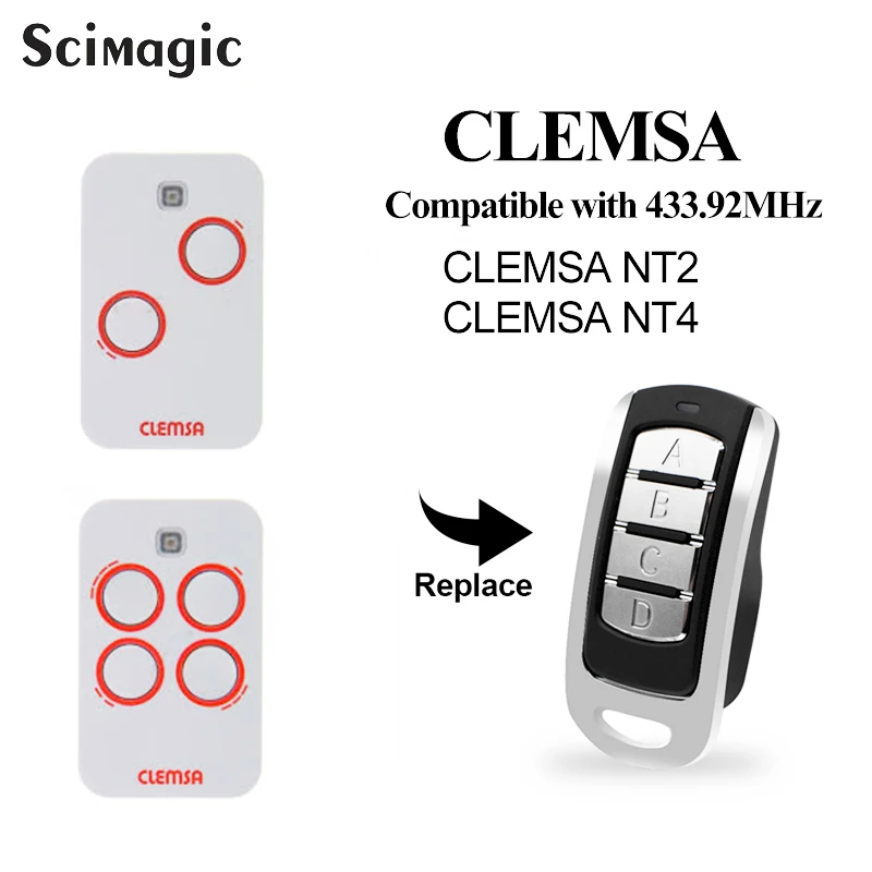 Для CLEMSA NT2 NT4 гаражная дверь управления CLEMSA 433,92 МГц удаленный гараж клон прокатки код