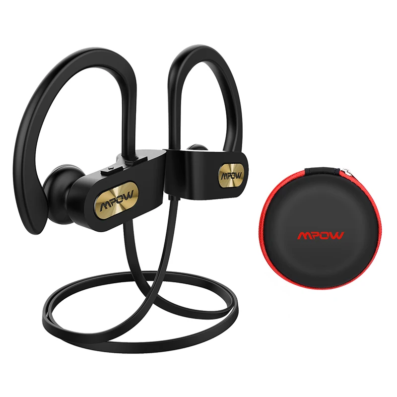 Mpow пламя 088A Bluetooth наушники IPX7 водонепроницаемый Спорт бег Беспроводная гарнитура спортивные наушники с микрофоном для телефона - Цвет: Black And Gold