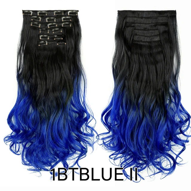 Leeons 16 colors 16 clips Long Straight Synthetic Hair Extensions Clips in High Temperature Fiber Black Brown Hairpiece 30#