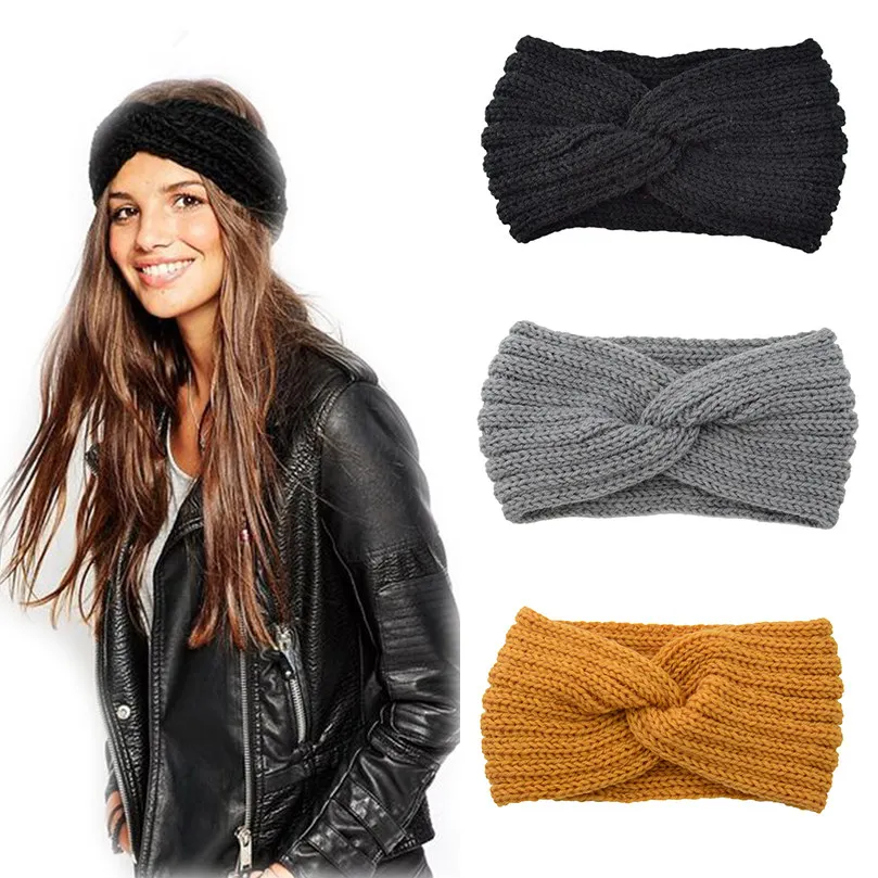 3 Pièces Bandeau Cheveux Femme, Bandeaux Hiver Serre-Tête Tricoté