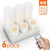 LED rechargeable candle flashing tea light dinner party candlestick wedding Christmas candles home decoration anniversaire свечи ► Photo 1/6