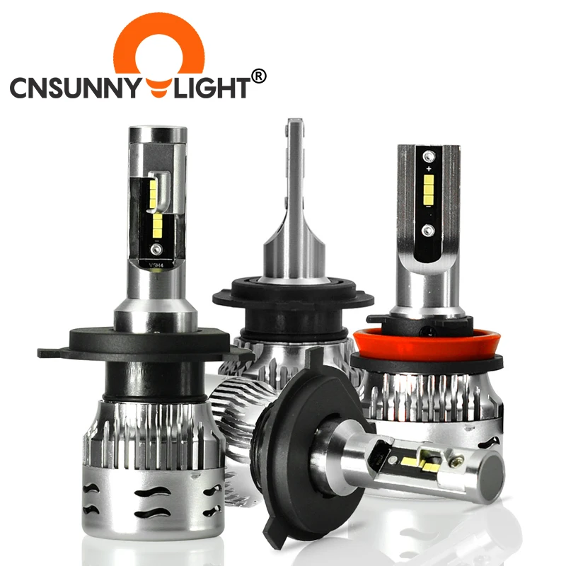 CNSUNNYLIGHT H7 светодиодный фары для автомобиля H4 H11 H1 9005 9006 H3 60 Вт 12000Lm/пара Turbo CSP