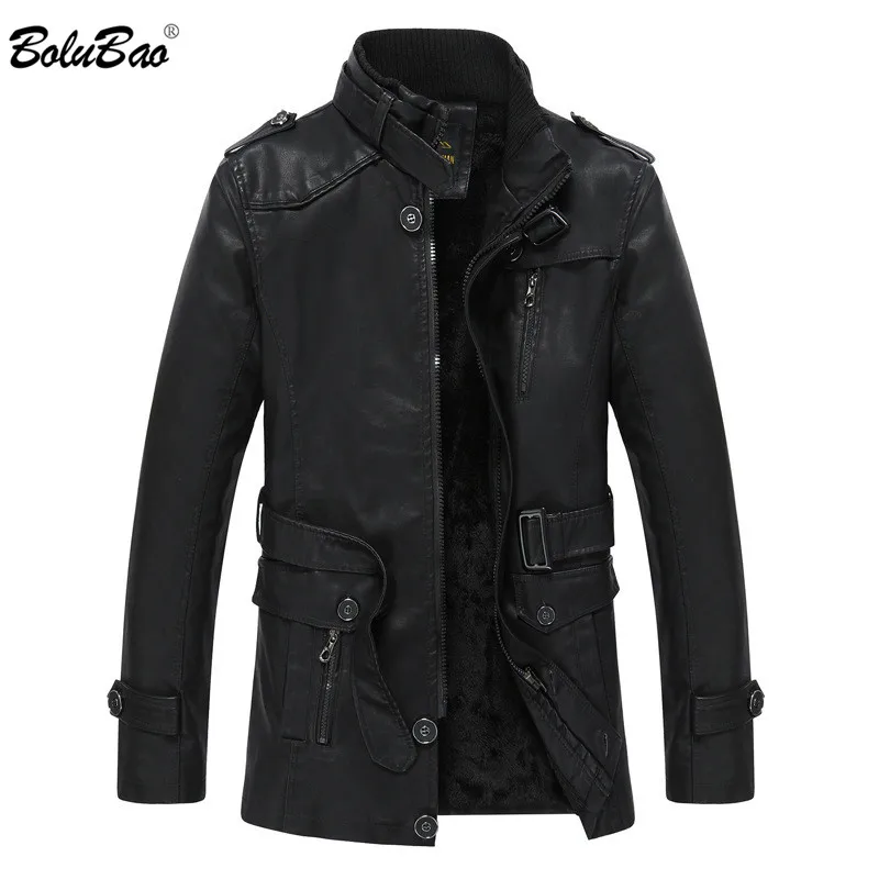 

BOLUBAO Brand New Men Autumn Winter Leather Jacket Fashion Motorcycle PU Windproof Leather Jacket Male Thick Leather Jackets