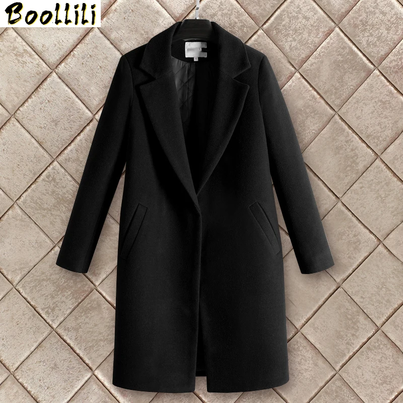 

Boollili Womens Coats Winter Wool Blend Women Coat Casaco Feminino Black Red Coat Female Abrigos Mujer Invierno 2020