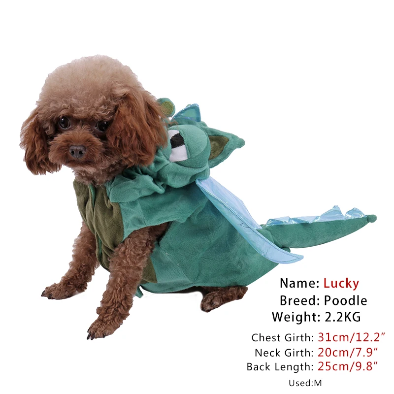 

Green Dinosaur Pet Dog Clothes Outfits Hoodies For Small Dogs Puppy Teddy Coats Jackets Jumsuit Winter Costume Pet Clother
