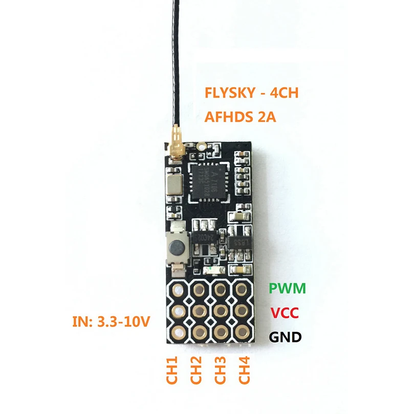 FS2A 4CH AFHDS 2A Mini Compatible Receiver PWM Output for Flysky i6 i6X i6S / FS-i6 FS-i6X FS-i6S Transmitter
