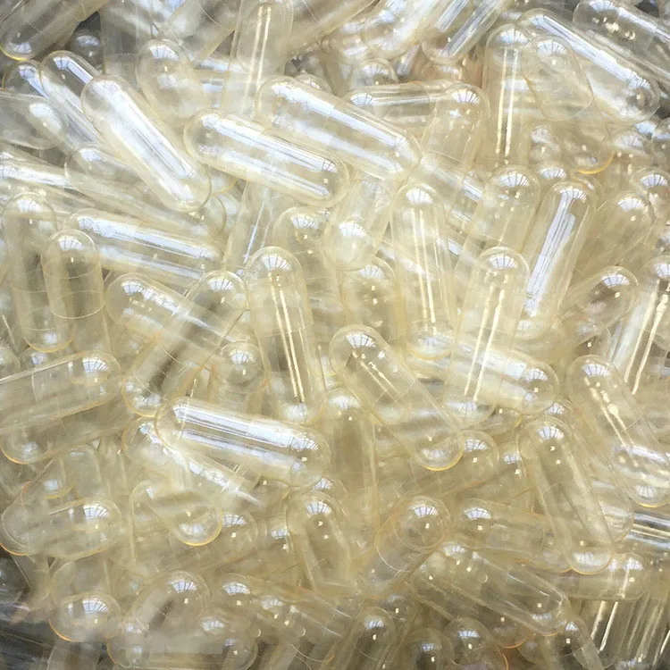 1000PCS Standard Size 00# 0# 1# Empty Capsules Gelatin Clear Capsules Hollow Hard Gelatin Transparent Seperated Joined empty pill capsule