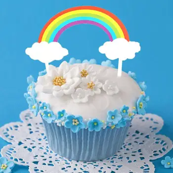 

2020 1psc Colorful Rainbow Cake Inserts card Cake Flag Acrylic Decoration Cake Topper Wedding Birthday Party freedom LGBT gay