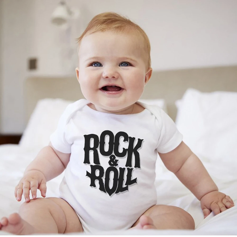 Tanie Edgy Fashion niemowlę Rock stroje lato 2021 nowy Rock and Roll drukuj sklep