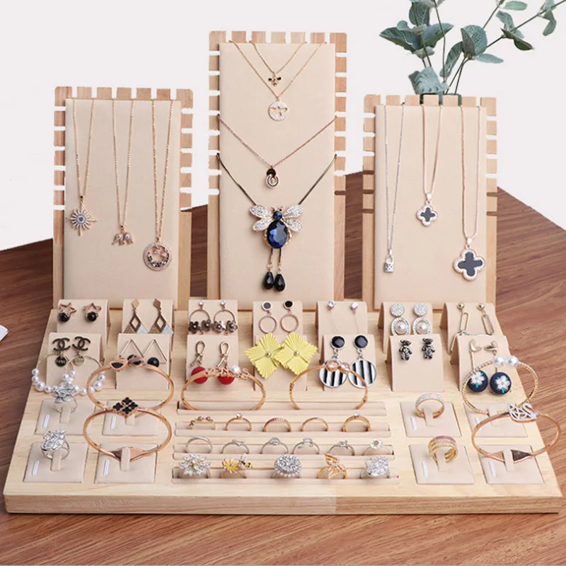 Top Bamboo Earrings Necklaces Display Stand Pendant Hanger For Women Counter Jewelry Shooting Live Jewellery Props | Украшения и
