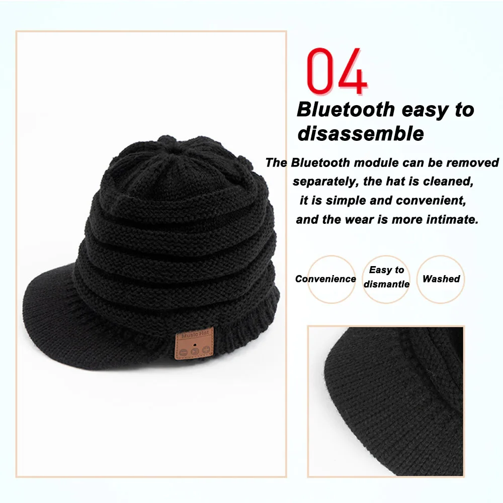 JINSERTA Bluetooth 5,0 наушники Музыкальная шляпа беспроводные наушники модная теплая шапка стерео гарнитура с микрофоном для громкой связи