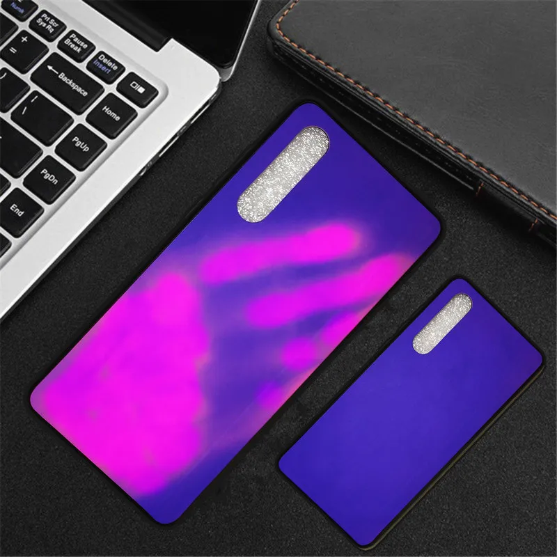 100 шт. термочувствительный чехол из искусственной кожи для huawei P30 P20 Pro Lite mate 20 X Nova 5 Honor 9X V20 Play термозащитная Крышка датчика