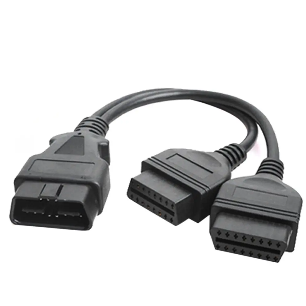 30 см 16Pin OBD2 соединительный кабель Мужской к двойной Женский Y кабель OBDII разветвитель удлинитель Кабель для диагностики автомобиля