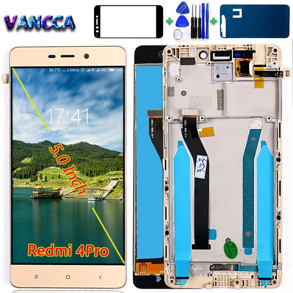 ЖК дисплей Vancca 5 0 дюйма для Xiaomi Redmi 4 Prime / pro 3 Гб ОЗУ 32 ПЗУ сенсорный экран