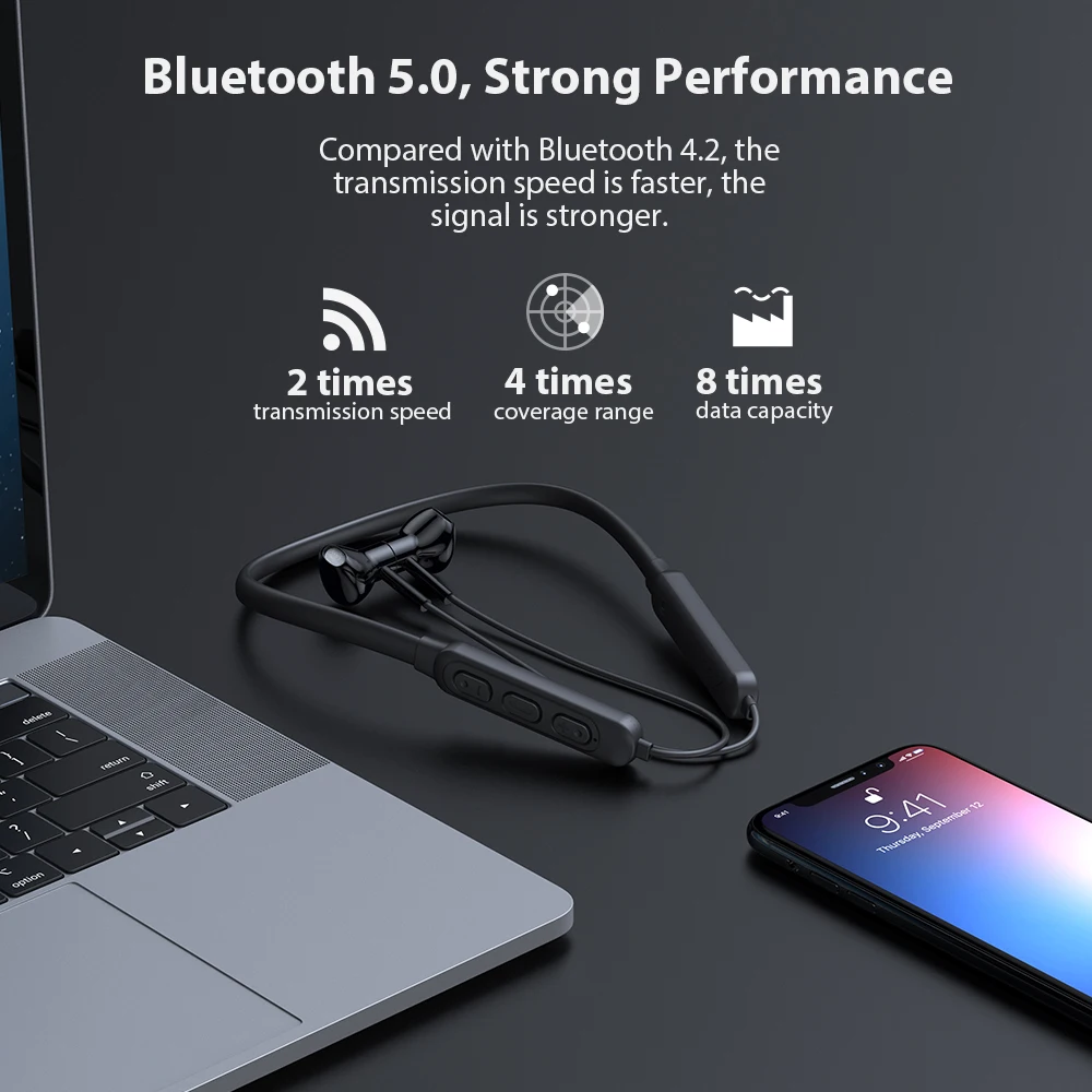 Спортивные Bluetooth наушники DACOM G03H с шейным ободом беспроводные вкладыши 5 0