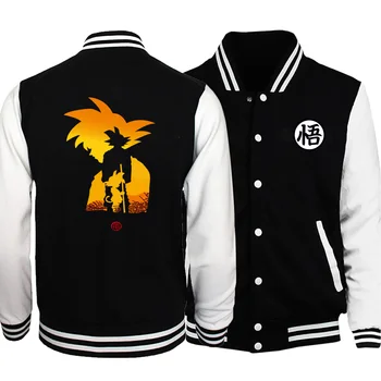 

Dragon Ball Super Saiyan Japan Anime Jacket Men Fashion Men Baseball Jackets Fitness Ahrajuku Warm Streetwear Plus Size Men Warm