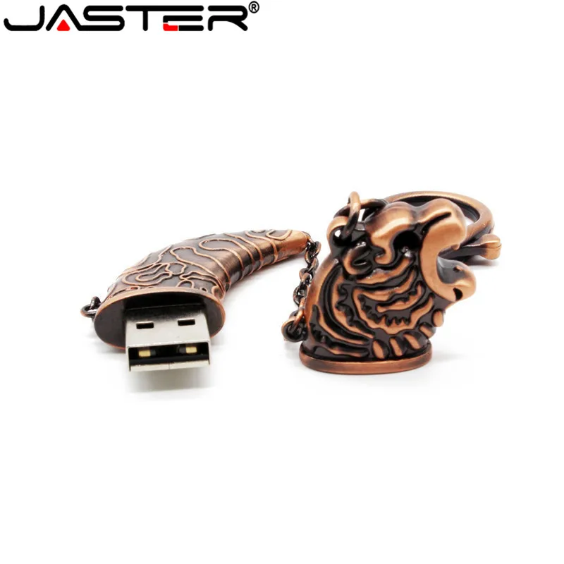 JASTER хит продаж металлическая головка тигра saber креативный USB флеш накопитель 2