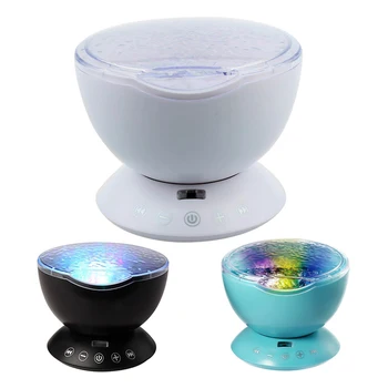 

Starry Sky Remote Control Ocean Wave Projector Built-in Mini Music Player Novelty 7 Color Changing LED Night Light