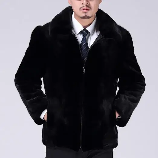 Fluffy Men Coats 2020 Plus Size 5XL 6XL Men's Winter Outerwear Faux Fur Jackets Thicken Black Mink Short Zipper J76 | Мужская одежда