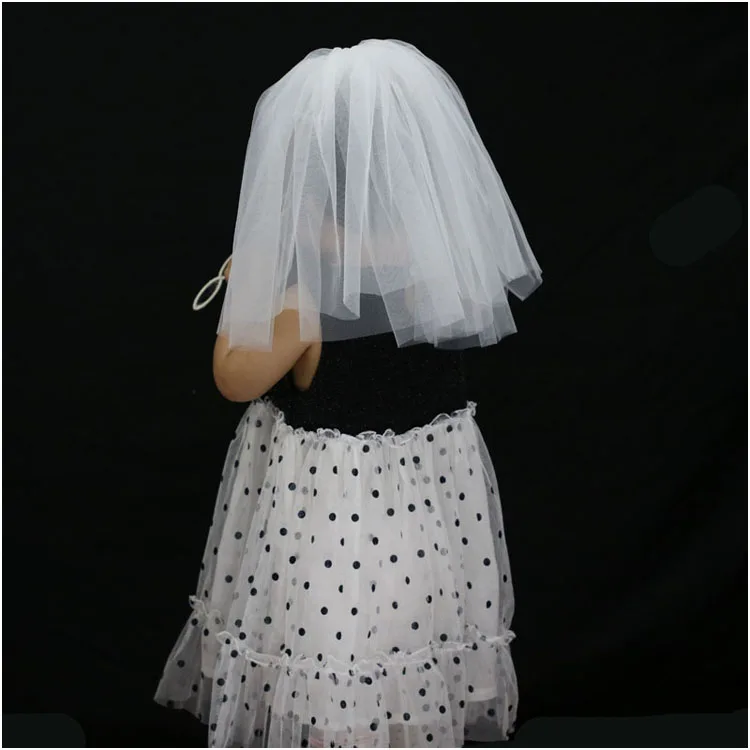 White Ivory Kid Girls First communion Veils Two Layer Wedding Flower children veil Voile Mariage Fille velos de novia