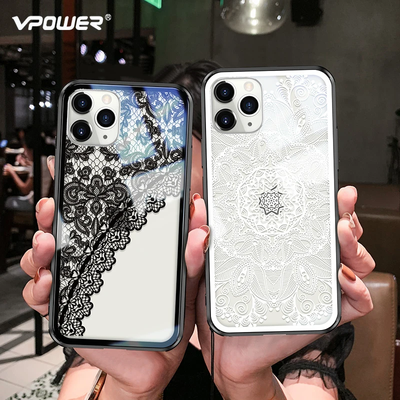 Для iphone 11 pro max 6,5 6,1 чехол из закаленного стекла защита телефона девушка кружева телефонные чехлы для iphone 11 pro стеклянная крышка
