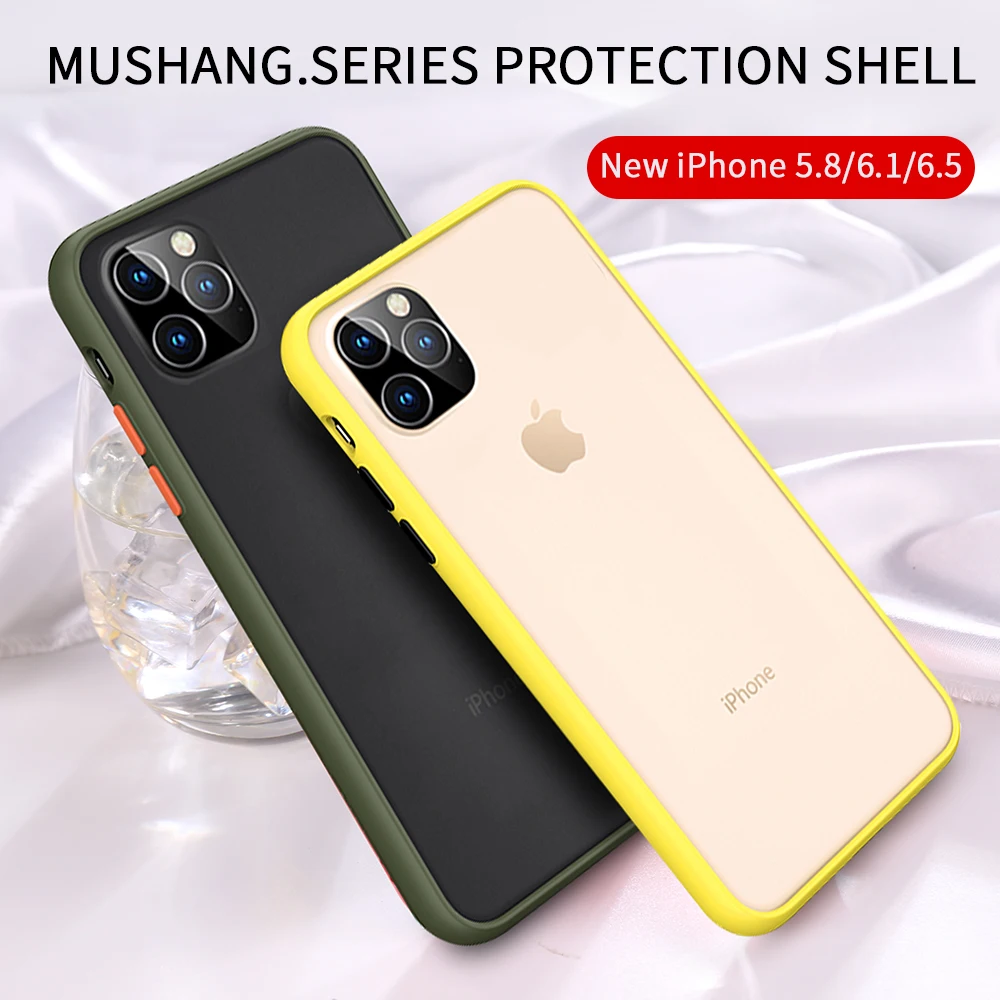 Противоударный прозрачный Гибридный матовый чехол для iPhone 11 Pro Max s матовая задняя