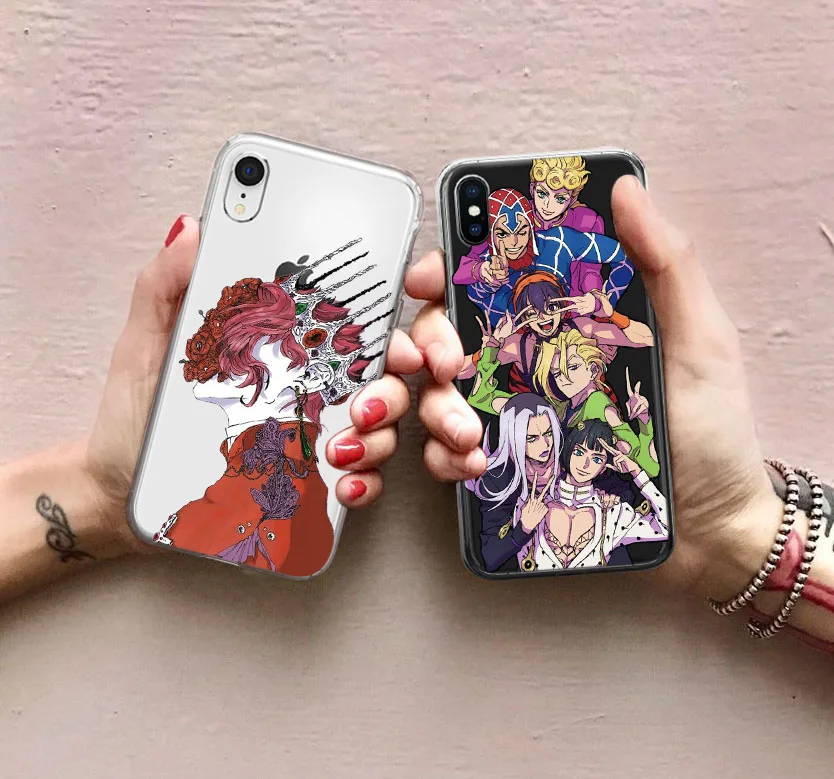  Funda para teléfono JoJo's Cover Bizarre Protect Adventure TPU  Diamond a prueba de golpes es accesorios irrompibles Killer Queen patrón  compatible con iPhone 13 Pro Max Mini 12 11 X Xs