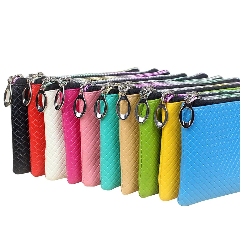 

Women Wallet Fashion Solid Color PU Leather Wallet Zipper Clutch Purse Lady Long Card Holders Handbag Small Wallet For Coins #N