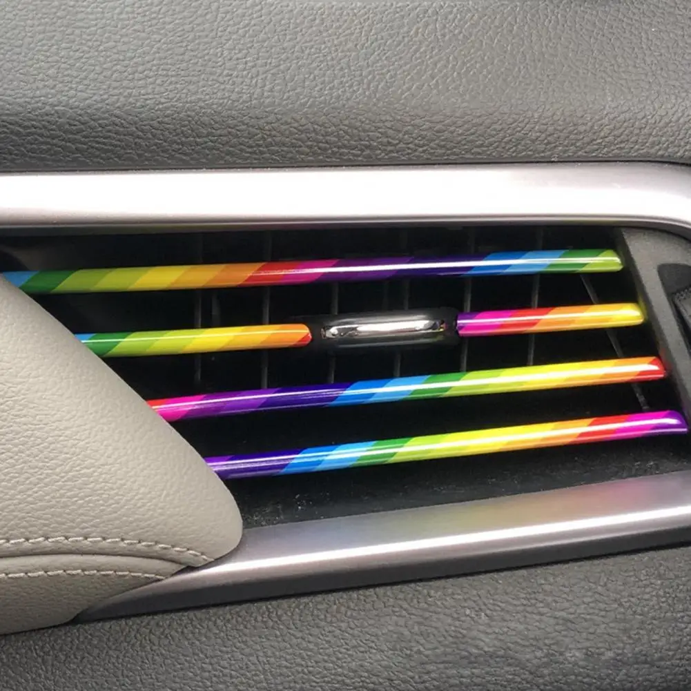 10Pcs Air Vent Strip Universale Flessibile In Pvc A Forma Di U Condizionatore D'Aria Uscita Griglia Trim Per Auto