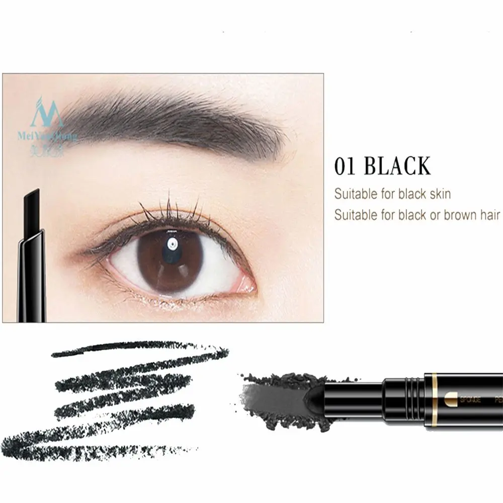 

Eyebrow Pencil 3 in 1 Auto Waterproof Eye Brow Shades Brush Powder Automatic Eyebrow Pigment Makeup Beauty Tool