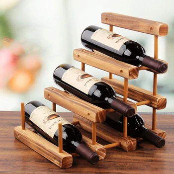 

DIY Wooden Red Wine Bottle Holders Creative Practical Collapsible Living Room Decorative Cabinet Red Wine Racks Display Storage