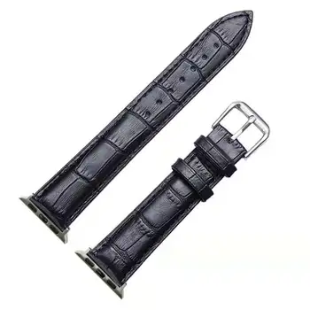 

Hot Sell Leather Watchband for Apple Watch Band Series 3/2/1 Sport Bracelet 42mm 38mm Strap For iwatch 4 5 Band Silver