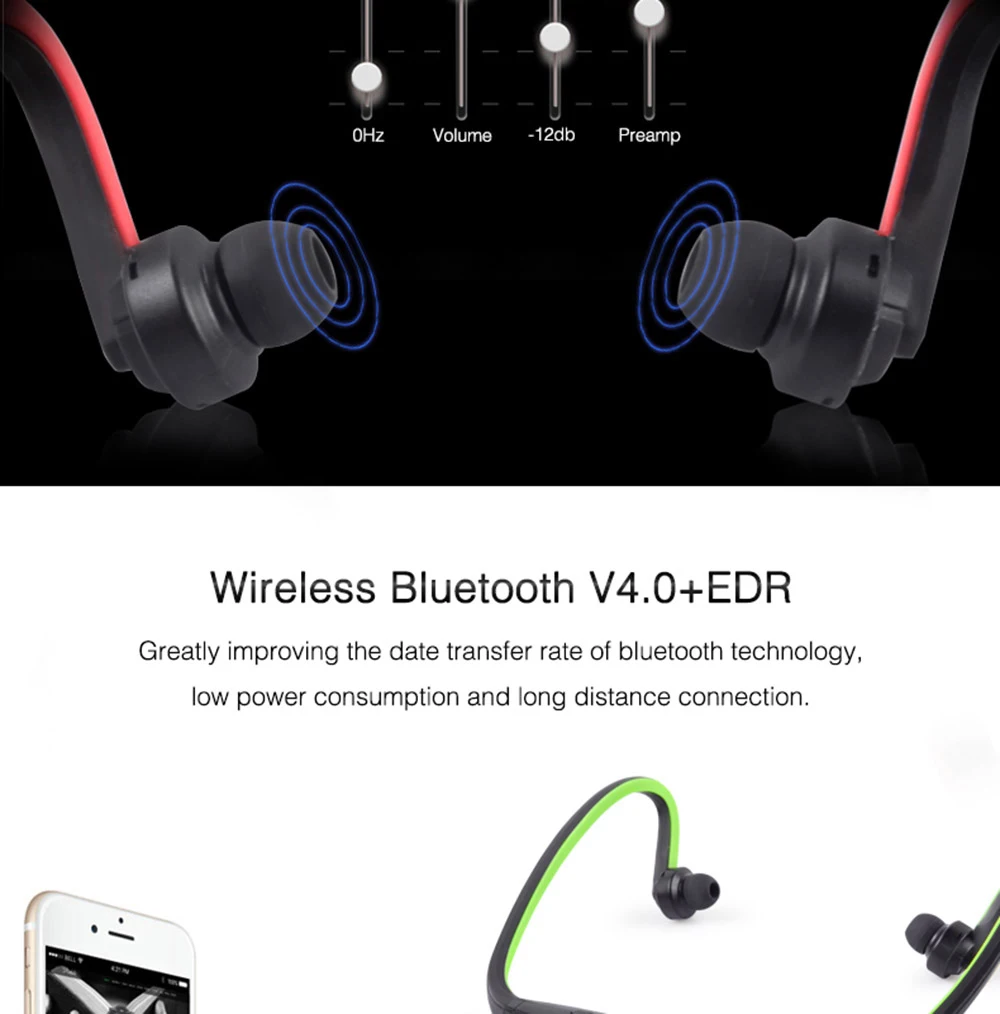 S9 Plus Bluetooth наушники спортивные беспроводные наушники Поддержка TF/SD карты Bluetooth гарнитура музыкальные наушники с микрофоном для Xiaomi