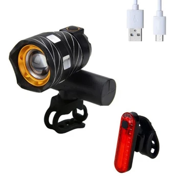 

HOT-Led Bicycle Light Usb Charging Waterproof Front Lights Headlight With Usb Rechargeable Backlight Cycling Light