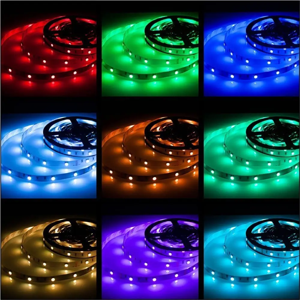 Светильник ная лента RGB 5050 SMD 3528 гибкая светодиодная 5 м 10 15 диодная DC 12 в + пульт
