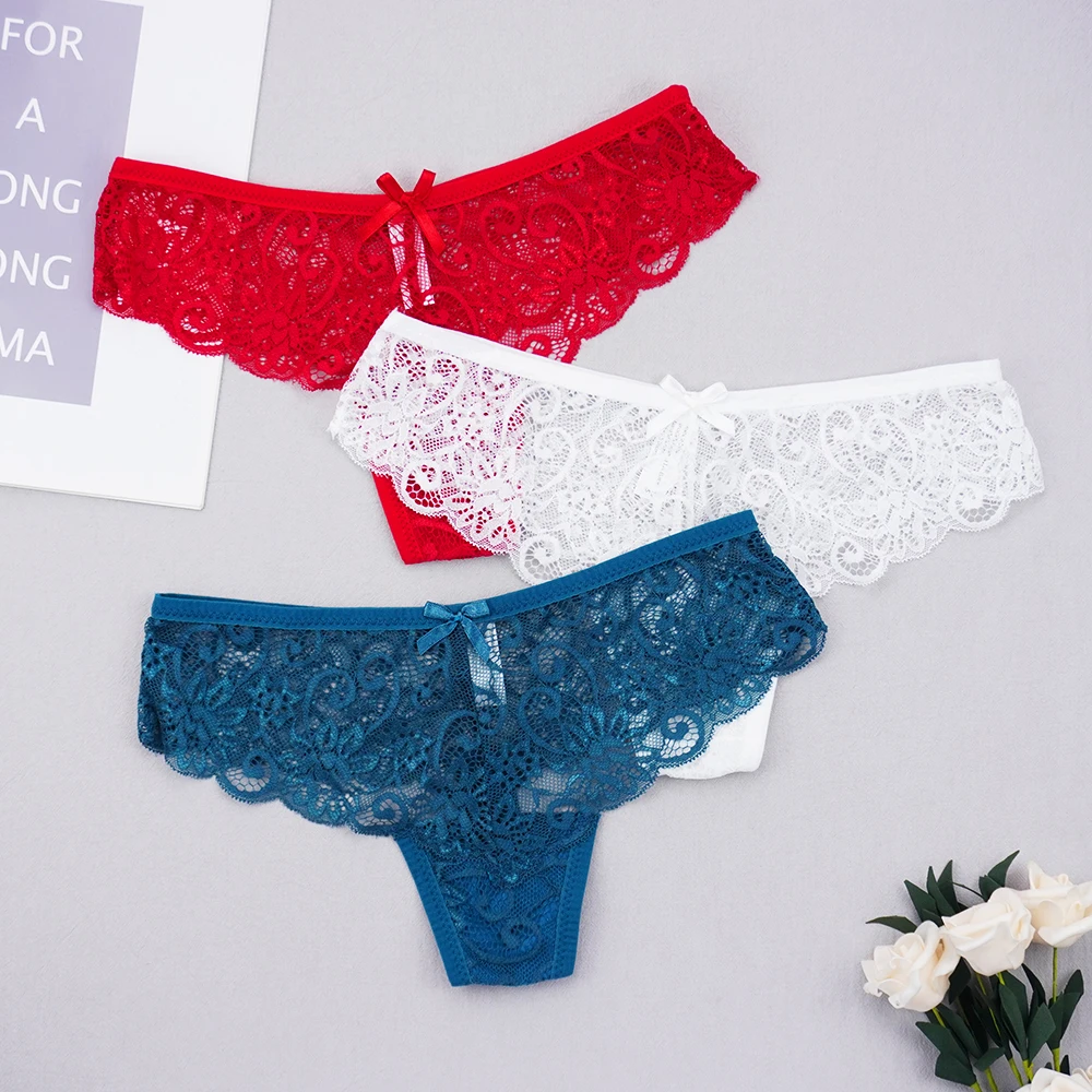 UKKO Women's Thongs 3 Piece Set of Women's Panties Thong Sexy Lace  Breathable Soft Panties Sexy Panties-Style-6,XXL : : Clothing,  Shoes & Accessories