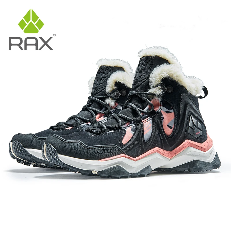 RAX-남성 하이킹 신발, 겨울 방수 야외 스니커즈, 남성 가죽 트레킹 부츠, 트레일 캠핑 등산 스노우 스니커즈, 여성