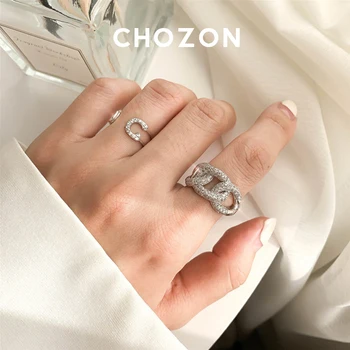

Europe America Personality Simple 925 Silver Micro Chain Temperament Exaggerated Index Finger Ring Jewelry Female Ring