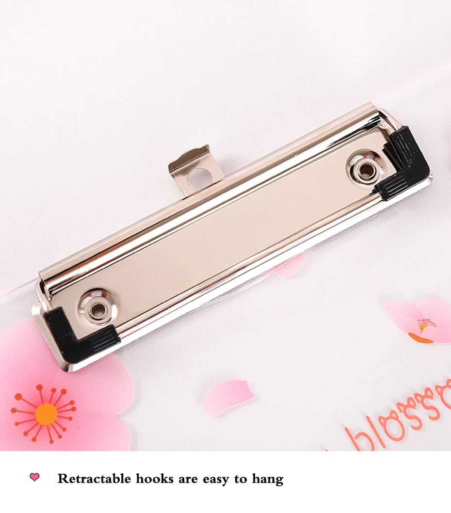 Cartoon A4 folder board simple small fresh transparent plate clamp test folder student office supplies pad board