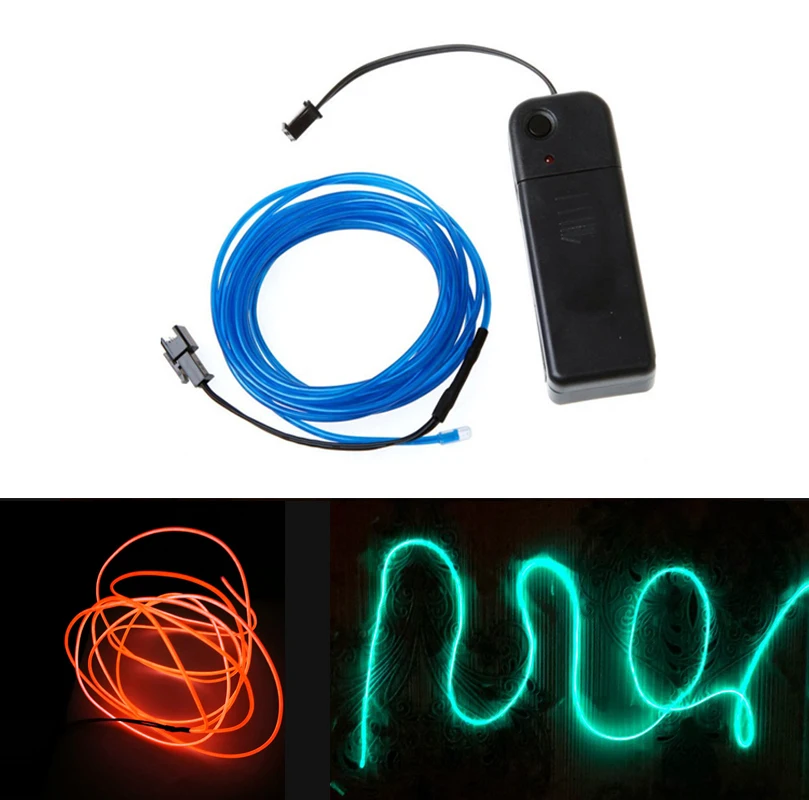 Светящийся светящийся электрический кабель 3 м светодиодная неоновая