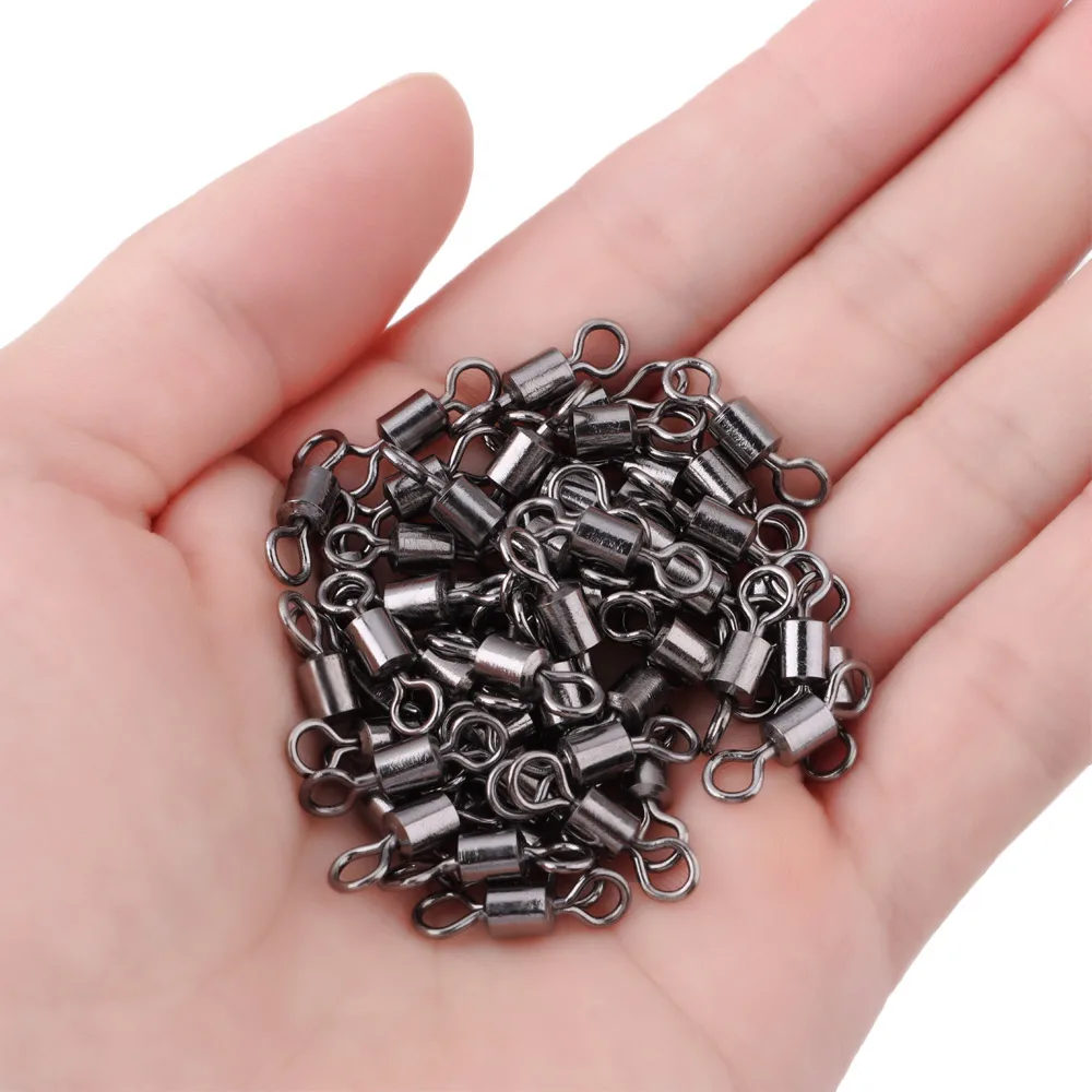 Fishing Swivels Bearing Solid Rings Rolling Connector Plastic Rubber Durable High Strength Fishing Tackle 100Pcs/Lot fishing swivels fishing tools fishing tool fishing accessories fishing tackle