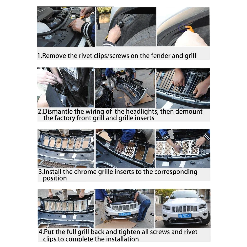Подходит для Jeep Grand Cherokee передняя решетка сетки вставки для радиаторной решетки крышка комплект черный/серебристый автомобильные аксессуары