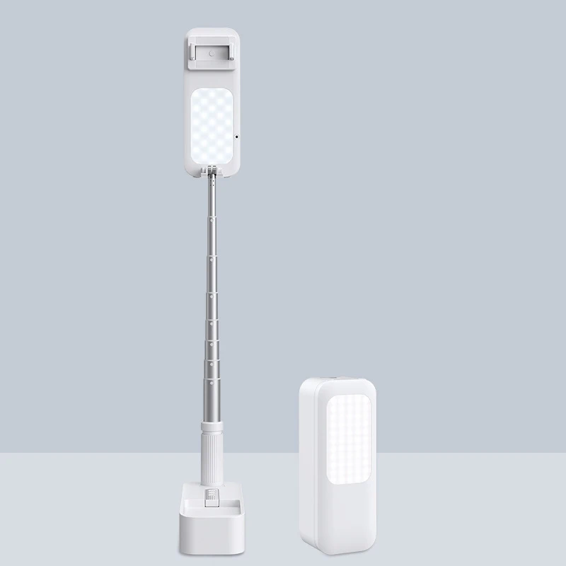 iphone charging dock Portable Holder For Phone With Wireless Dimmable Selfie Fill Light Lamp For Live Video Filllight Retractable Cell Phone Stand wall phone holder
